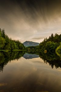 Preview wallpaper water, mountains, reflection, trees