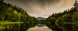 Preview wallpaper water, mountains, reflection, trees