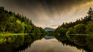 Preview wallpaper water, mountains, reflection, trees