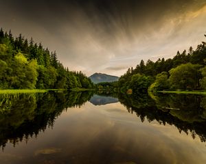 Preview wallpaper water, mountains, reflection, trees