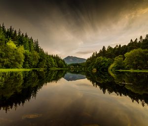 Preview wallpaper water, mountains, reflection, trees