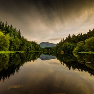 Preview wallpaper water, mountains, reflection, trees