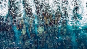 Preview wallpaper water, ocean, surf, aerial view, maldives