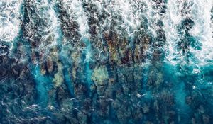 Preview wallpaper water, ocean, surf, aerial view, maldives