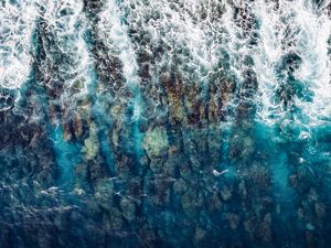 Preview wallpaper water, ocean, surf, aerial view, maldives