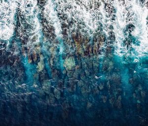 Preview wallpaper water, ocean, surf, aerial view, maldives