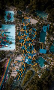 Preview wallpaper water park, slides, pool, entertainment, aerial view