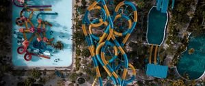 Preview wallpaper water park, slides, pool, entertainment, aerial view