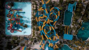 Preview wallpaper water park, slides, pool, entertainment, aerial view