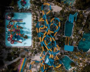 Preview wallpaper water park, slides, pool, entertainment, aerial view