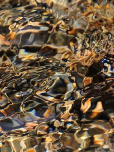 Preview wallpaper water, pebbles, stones, underwater, glare