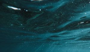 Preview wallpaper water, rays, bubbles, dark