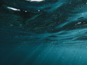 Preview wallpaper water, rays, bubbles, dark