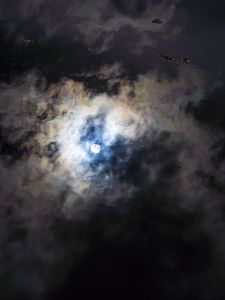 Preview wallpaper water, reflection, moon, clouds