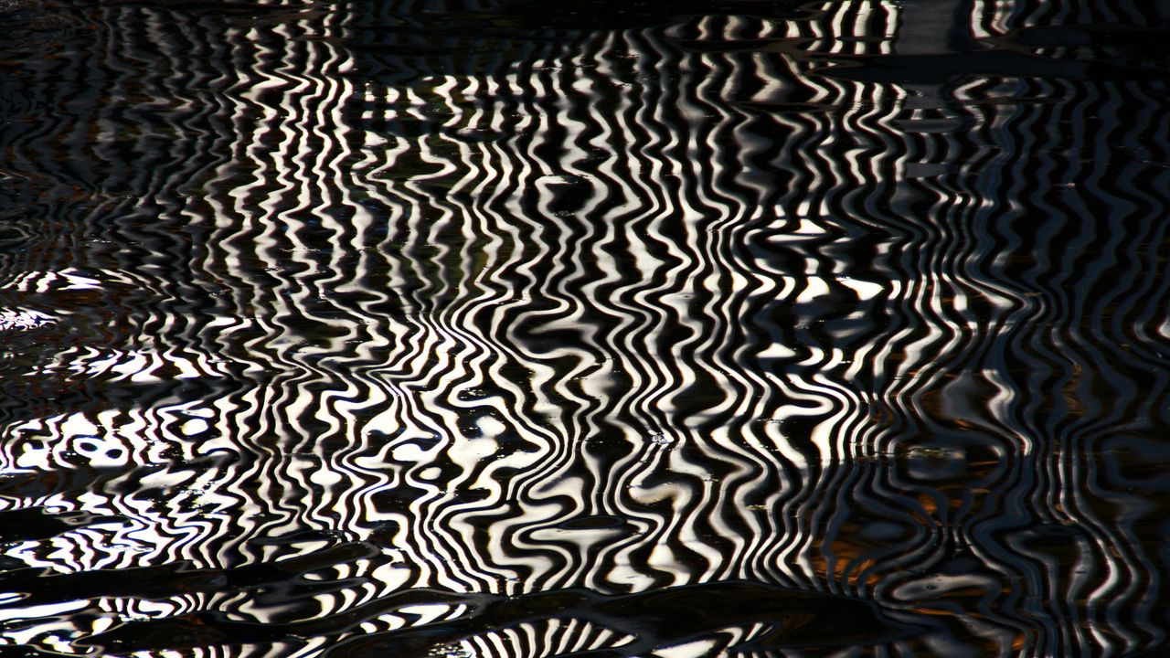 Wallpaper water, reflection, stripes, distortion, abstraction