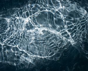 Preview wallpaper water, ripples, dark, glare