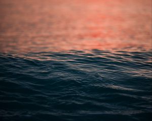 Preview wallpaper water, ripples, sea, sunset, horizon