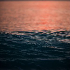 Preview wallpaper water, ripples, sea, sunset, horizon