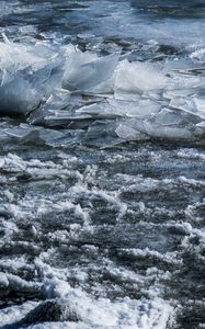 Preview wallpaper water, river, ice, relief, fragments