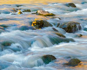 Preview wallpaper water, river, stones, cascade, nature, landscape
