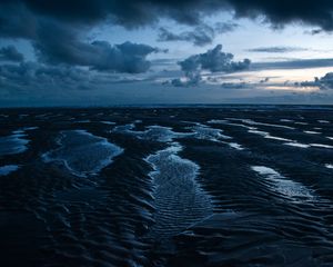 Preview wallpaper water, shore, relief, horizon, clouds