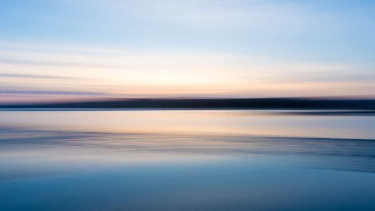 Wallpaper water, sky, horizon, blur, sea