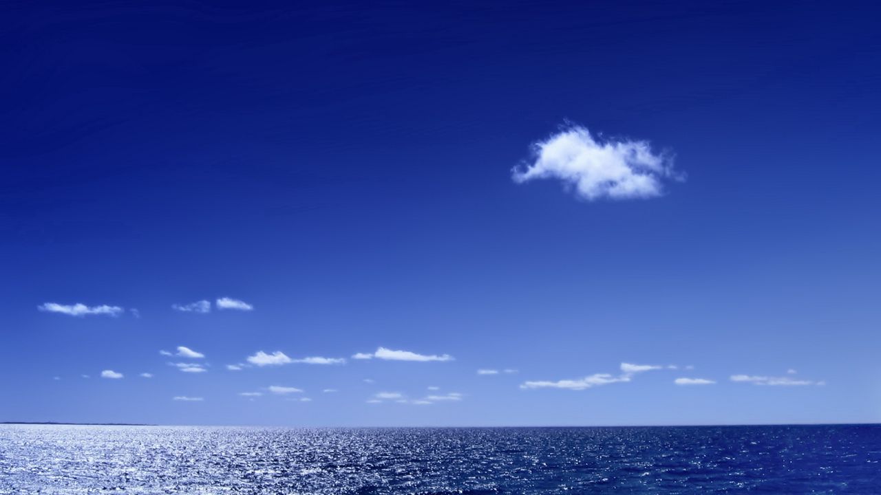 Wallpaper water space, sea, horizon, clouds