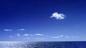 Preview wallpaper water space, sea, horizon, clouds