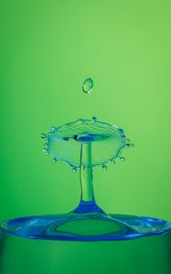 Preview wallpaper water, splash, drop, glass, macro, green, blue