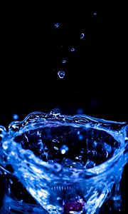 Preview wallpaper water, splash, drop, macro, blue