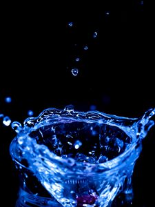 Preview wallpaper water, splash, drop, macro, blue