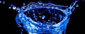 Preview wallpaper water, splash, drop, macro, blue