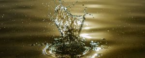 Preview wallpaper water, splash, drops, waves, light