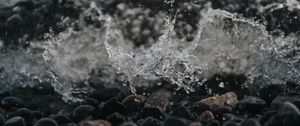 Preview wallpaper water, splash, stones, pebbles