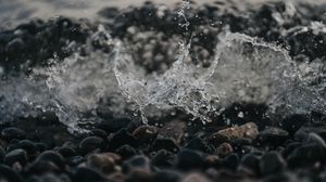 Preview wallpaper water, splash, stones, pebbles