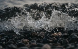 Preview wallpaper water, splash, stones, pebbles