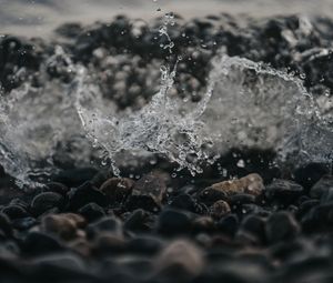 Preview wallpaper water, splash, stones, pebbles