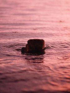 Preview wallpaper water, stone, ripples, wavy, surface