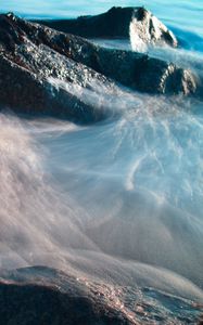 Preview wallpaper water, stones, macro, sand, bottom