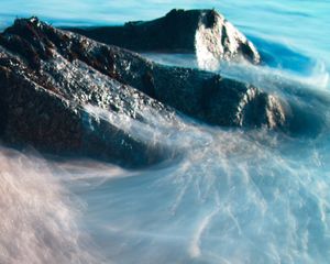 Preview wallpaper water, stones, macro, sand, bottom