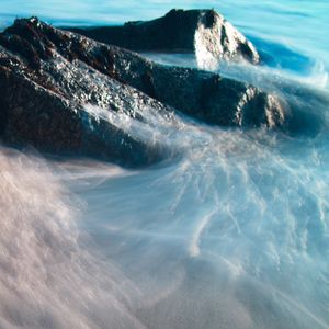 Preview wallpaper water, stones, macro, sand, bottom