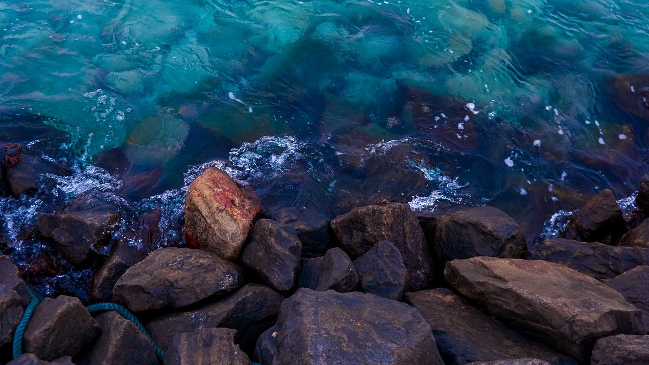 Wallpaper water, stones, shore