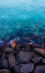 Preview wallpaper water, stones, shore