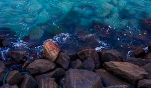 Preview wallpaper water, stones, shore