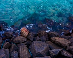 Preview wallpaper water, stones, shore