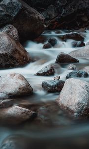 Preview wallpaper water, stones, stream, nature