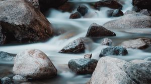 Preview wallpaper water, stones, stream, nature