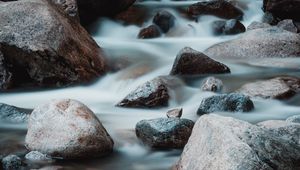 Preview wallpaper water, stones, stream, nature