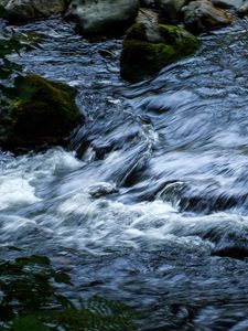 Preview wallpaper water, stream, stones, cascade, nature