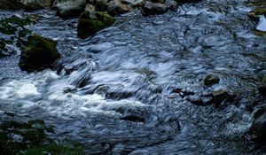 Preview wallpaper water, stream, stones, cascade, nature